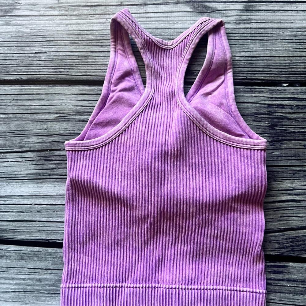 Purple Ribbed Tank Top - Picture 2 of 3
